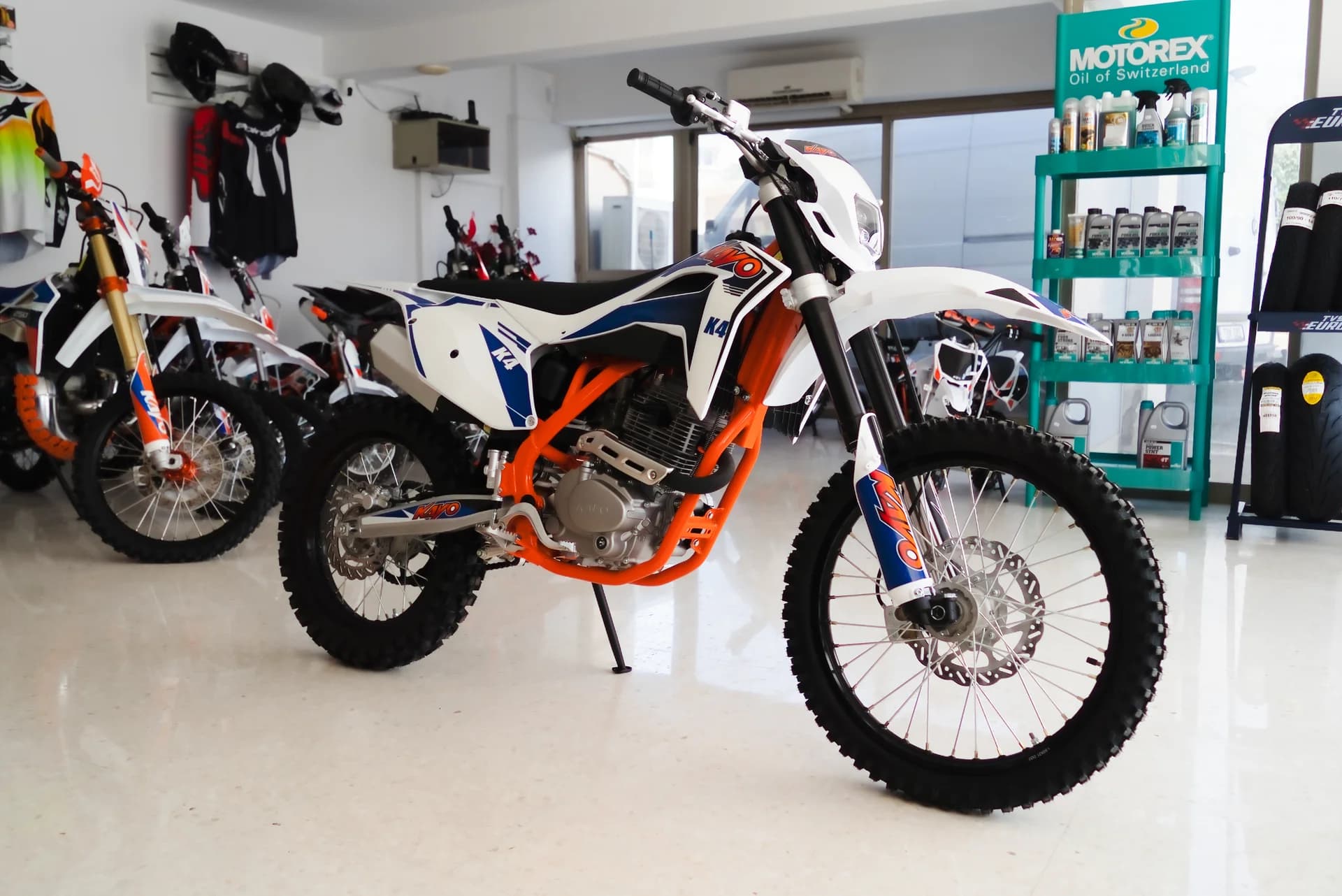 Alex Motosport bikes and gear showroom selection